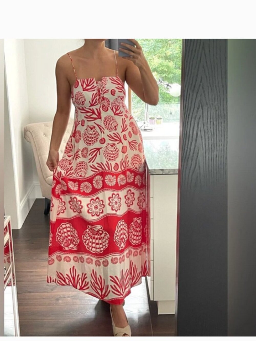 Calypso St. Barth Red and White Linen Blend Maxi Sundress, NWT, XS - Picture 16 of 16